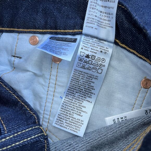 New Mens Levi’s 512 Slim Taper Dark Wash Jeans Size 38x32 Irregular NWT - Picture 5 of 8